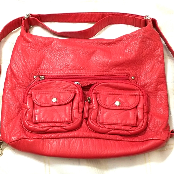 Ladies pretty red backpack or crossbody straps are very adjustable - Picture 8 of 8